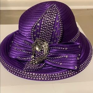 Purple Bedazzled Derby or Church Hat